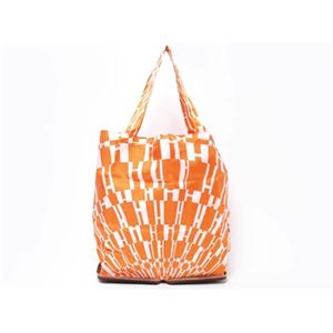 【現品限り】HERMES（エルメス） シルキーポップ エコバッグ ブッフルスキッパー シルク ブラウン/オレンジ 【新品同様】