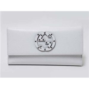 【現品限り】GUCCI（グッチ） Wホック長財布 ビットロゴ入り アウトレット品 カーフ ホワイト 231843 【未使用】
