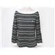 【現品限り】CHANEL（シャネル） ボーダー柄 長袖シャツ コットン グレー/白/黒 【中古A】