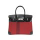 【現品限り】HERMES（エルメス） バーキン30 赤/ シルバー金具 カーフ トアルポタモス ブラック/レッド 刻印:J 【新品同様】