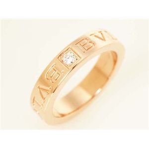 【現品限り】BVLGARI(ブルガリ) ダブルロゴリング 1P PG K18PG ダイヤ ピンクゴールド 【中古A】