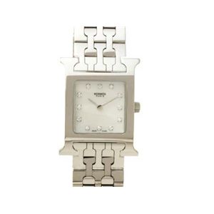 【現品限り】HERMES（エルメス） Hウォッチ ホワイト文字盤 12P HH1.210 時計 ステンレススチール シェル ダイヤ 文字盤:ホワイトシェル 【中古A】