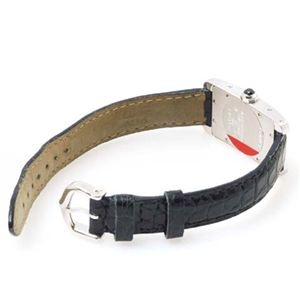 【現品限り】Cartier（カルティエ） タンクアメリカンSM WG/革 時計 K18WG クロコ 文字盤:ホワイト/ベルト:ネイビー 【中古A】