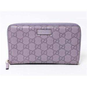 【現品限り】GUCCI（グッチ） シマ ラウンドファスナー長財布 カーフ パープル 207464 【新品】