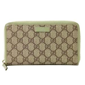 【現品限り】GUCCI（グッチ） オールド ラウンドファスナー長財布 コーティングキャンバス ブラウン/グリーン 207464 【新品】