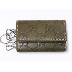 【現品限り】GUCCI(グッチ) シマ キーケース カーフ カーキ 138093 【新品】