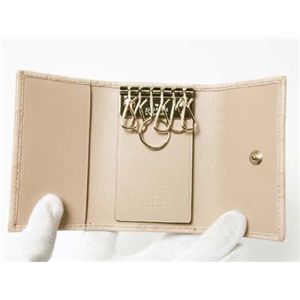 【現品限り】GUCCI（グッチ） シマ キーケース カーフ ライトベージュ 138093 【新品】