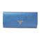 【現品限り】PRADA(プラダ) 2つ折り長財布 カーフ メタリックブルー 1M1132 【新品】