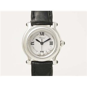 【現品限り】Chopard（ショパール） ハッピースポーツ 5P 革ベルト 時計 ステンレス ダイヤ クロコ 文字盤:ホワイト 27/8245-23 【中古A】の商品画像