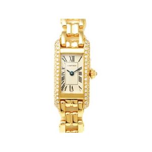 【現品限り】Cartier（カルティエ） タンクアロンジェ サイド 時計 K18YG ダイヤ イエローゴールド 【中古A】の商品画像