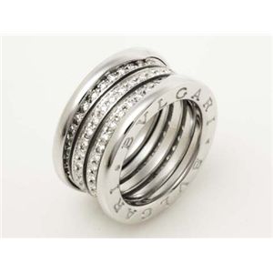 【現品限り】BVLGARI（ブルガリ） Bzero1リング M WG #51 K18WG ダイヤ ホワイトゴールド 【中古A】 - 拡大画像