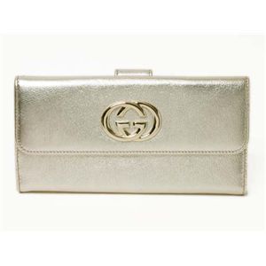 【現品限り】GUCCI（グッチ） Wホック長財布 カーフ ゴールド 162360 【中古SA】
