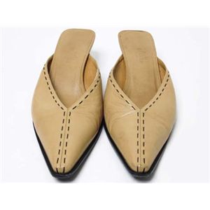 【現品限り】HERMES（エルメス） ミュール #36.5 靴 カーフ ベージュ 【中古B】