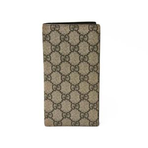 【現品限り】GUCCI（グッチ） GGプラス 2つ折長財布 札入れ コーティングキャンバス ベージュ/ブラウン 115149 【中古AB】
