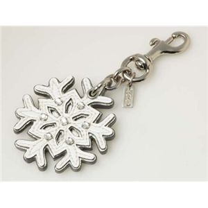 【現品限り】COACH（コーチ） キーリング スノー ホワイト/シルバー 【中古SA】
