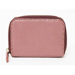 【現品限り】FENDI（フェンディ） ラウンドファスナー財布 コインケース カーフ ピンク 8M0006 【新品同様】
