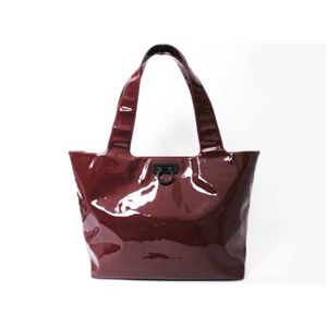 【現品限り】Ferragamo（フェラガモ） トート エナメル ボルドー 【中古B】 - 拡大画像
