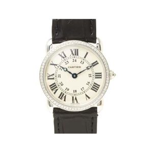 【現品限り】Cartier（カルティエ） ロンド ルイ SM ベゼル 時計 K18WG ダイヤ クロコ 文字盤:ホワイト WR000251 【中古A】の商品画像