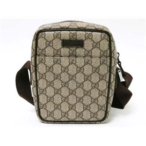 【現品限り】GUCCI（グッチ） GGプラス ミニショルダー コーティング カーフ ベージュ/ダークブラウン 122754 【新品同様】 - 拡大画像