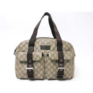 【現品限り】GUCCI（グッチ） GGプラス ハンドバッグ コーティングキャンバス ベージュ/ダークブラウン 140959 【中古A】 - 拡大画像