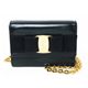 【現品限り】Ferragamo（フェラガモ） ヴァラ チェーン ショルダーバッグ カーフ ネイビー 【中古B】 - 縮小画像1