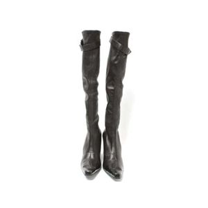 【現品限り】CHANEL(シャネル) ロングブーツ #35 靴 カーフ ブラック 【中古A】 - 拡大画像