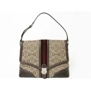 【現品限り】GUCCI(グッチ) ショルダーバッグ キャンバス カーフ ブラウン 【中古AB】 - 拡大画像