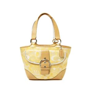 【現品限り】COACH（コーチ） ソーホー トートバッグ オプティック キャンバス カーフ イエロー 5619 【中古B】 - 拡大画像