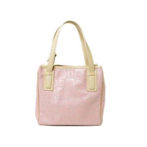 【現品限り】Ferragamo（フェラガモ） ガンチーニ柄 トートバッグ ポーチ付き コーティング カーフ ピンク/ベージュ 【中古AB】