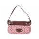 【現品限り】Celine（セリーヌ） マカダム ハンドバッグ /茶 キャンバス カーフ レッド/ブラ