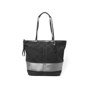 【現品限り】COACH(コーチ) トートバッグ 12978 キャンバス カーフ 黒 【中古AB】 - 拡大画像