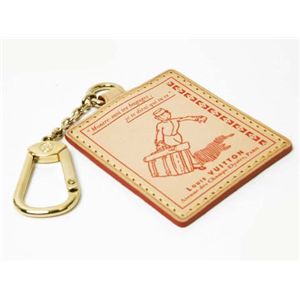 【現品限り】LOUIS VUITTON（ルイ ヴィトン） モノグラムグルーム キーリング ヌメ革 レッド M85047 【中古AB】