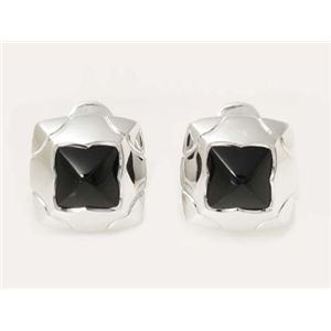 【現品限り】BVLGARI(ブルガリ) イヤリング ピラミデ WG K18WG オニキス ホワイトゴールド 【中古A】 - 拡大画像