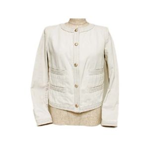 【現品限り】CHANEL（シャネル） コットンジャケット コットン100% オフホワイト 【中古AB】