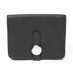 【現品限り】HERMES（エルメス） ドゴン コインケース シルバー金具 トゴ ブラック 刻印:H 【中古AB】