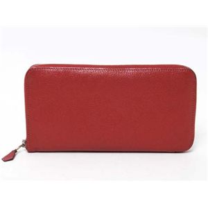 【現品限り】HERMES（エルメス） アザップロング 長財布 シルバー金具 シェーブル ヴァーミリオンレッド 刻印:J 【中古B】