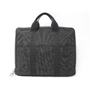 【現品限り】HERMES（エルメス） エールライン PCケース キャンバス グレー 【中古AB】