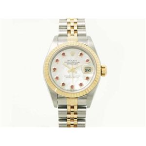【現品限り】ROLEX（ロレックス） デイトジャスト Y番 時計 K18YG SS ルビー 文字盤:ホワイトシェル 79173NGR 【中古A】の商品画像
