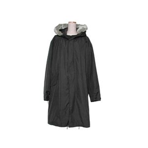【現品限り】バーバリーレーベル ナイロンコート フェイクファー付き メンズ キュプラ40% ポリエステル60% ブラック 【中古A】 - 拡大画像