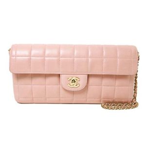 【現品限り】CHANEL（シャネル） チョコバー チェーンショルダー ラムスキン ピンク 【中古A】
