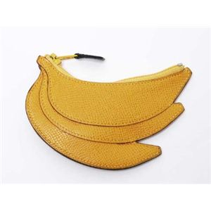 【現品限り】HERMES（エルメス） コインケース バナナ クシュベル イエロー 刻印:U 【中古AB】