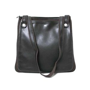 【現品限り】HERMES（エルメス） ショルダーバッグ キャンバス カーフ ブラウン/ブラック 刻印:I 【中古SA】