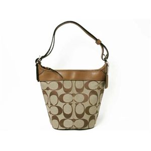 【現品限り】COACH（コーチ） ショルダーバッグ F13066 キャンバス カーフ ベージュ/朱色 【未使用】