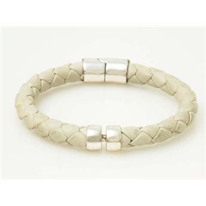 【現品限り】BOTTEGA VENETA（ボッテガヴェネタ） イントレチャートブレス カーフ シルバー925 グレー 【中古AB】