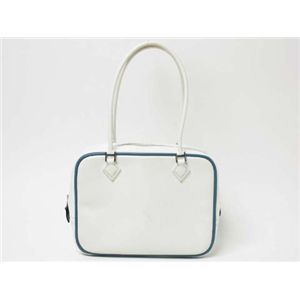 【現品限り】HERMES(エルメス) ミニプリュム シルバー金具 エプソン ホワイト/ブルージーン 刻印:J 【中古B】 - 拡大画像