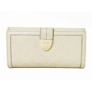 【現品限り】GUCCI(グッチ) シマ Wホック長財布 カーフ アイボリー 181648 【中古B】 - 拡大画像