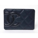 【現品限り】CHANEL（シャネル） カンボンライン カードケース ネイビー A26725 【新品同様】