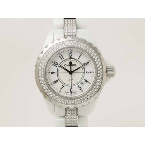 【現品限り】CHANEL（シャネル） 腕時計 J12 33mm ホワイトセラミック H1420 レディースウォッチ【中古A】 - 拡大画像