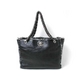 【現品限り】CHANEL(シャネル) チェーントートバッグ カーフ/ツイード 黒 【中古SA】