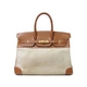 【現品限り】HERMES（エルメス） バーキン35 クシュベル/キャンバス ナチュラル/ブラウン ゴールド金具 【中古B】